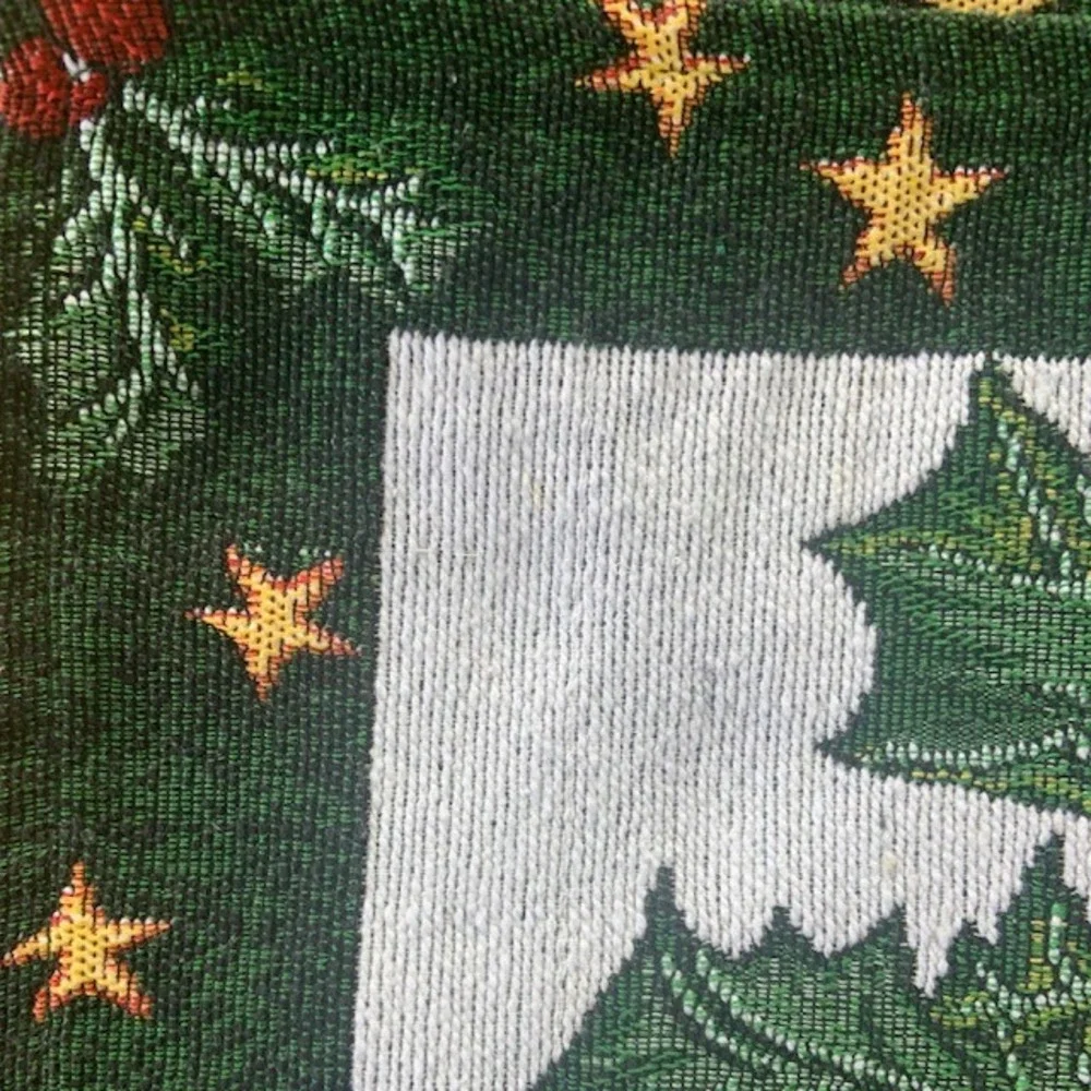 Set of 6 Farmhouse Holiday Placemats Cottagecore Christmas Tapestry Woven